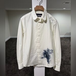 Louis Vuitton x Virgil Pin Striped Monogram Spray Logo Shirt